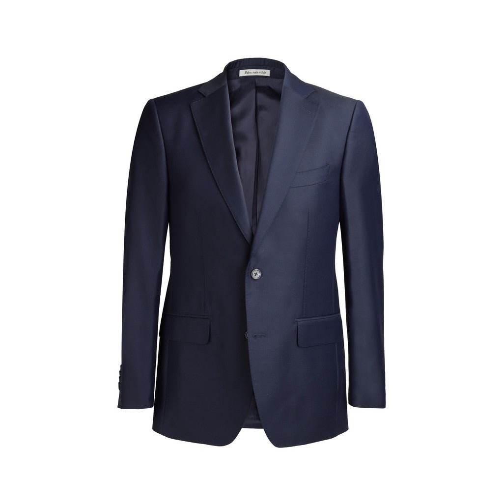 HENRY SARTORIAL Gabardine Wool Single Breasted Suit NAVY REG - Henry Bucks