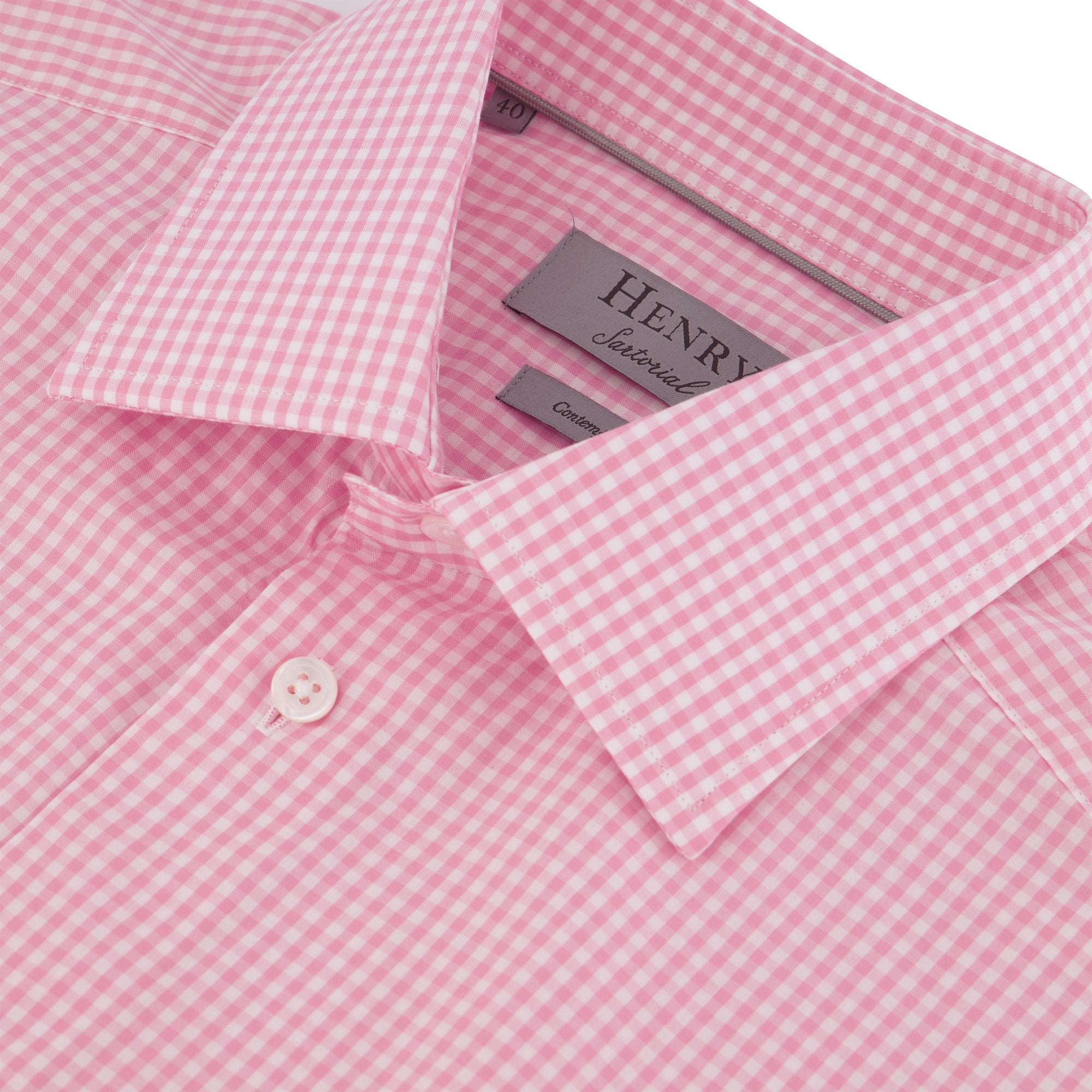 HENRY SARTORIAL Gingham Shirt PINK MULTI - Henry BucksShirts01SS23010 - PNKMULTI - 38