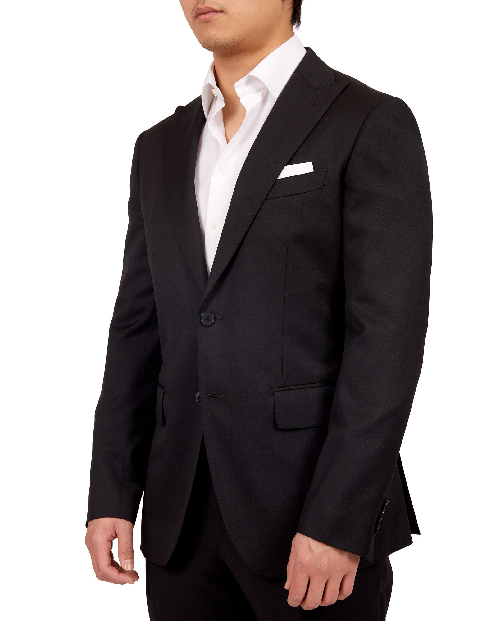 HENRY SARTORIAL Graduate Peak Lapel Suit BLACK REG - Henry BucksSuits23SS220011 - BLCK - R - 44