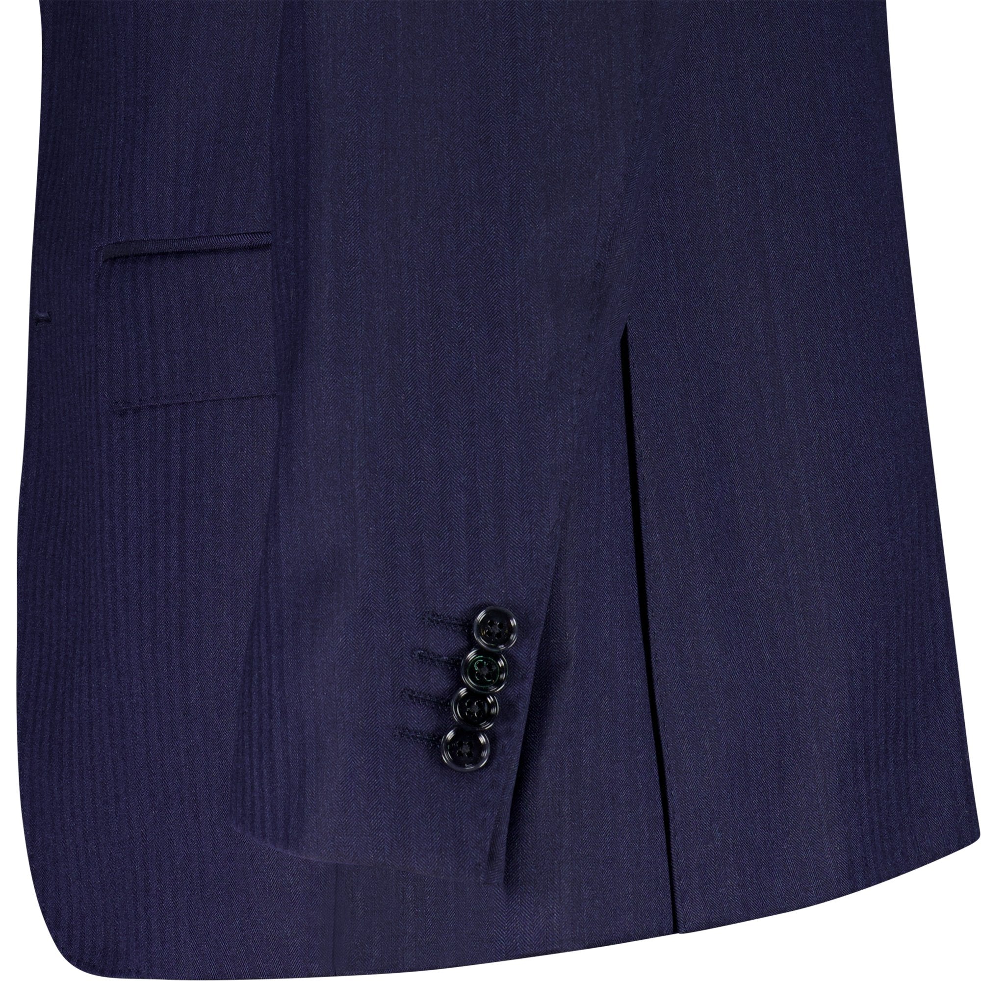 HENRY SARTORIAL H/Bone Suit NAVY REG - Henry BucksSuits23AW231213 - NAVY - R - 48