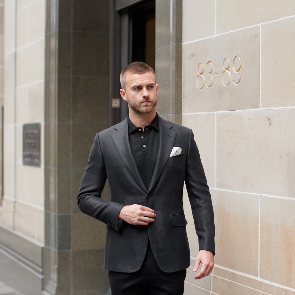 HENRY SARTORIAL HERITAGE 135 Year Platinum Blazer BLACK - Henry Bucks