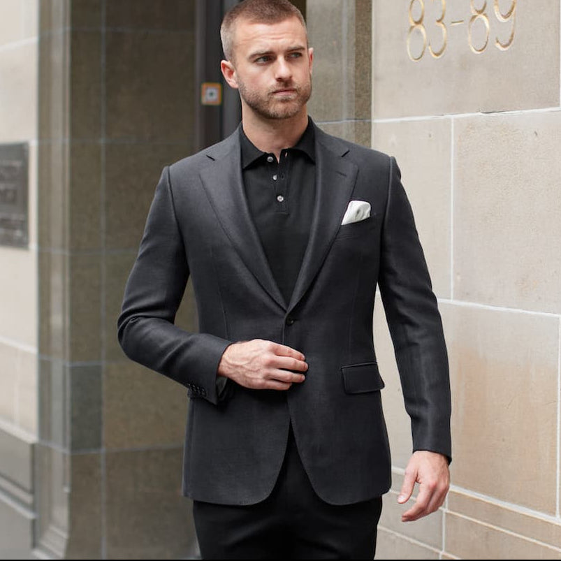 HENRY SARTORIAL HERITAGE 135 Year Platinum Blazer BLACK - Henry Bucks