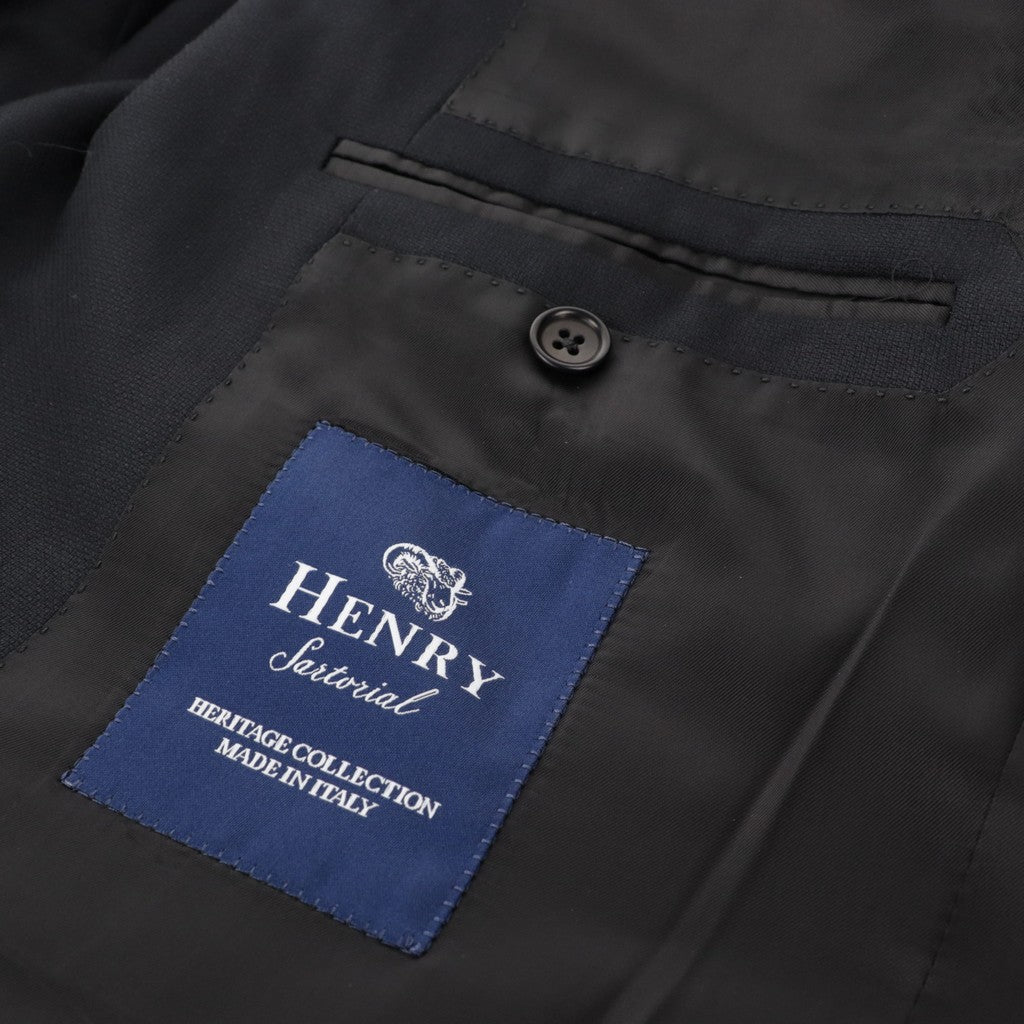 HENRY SARTORIAL HERITAGE Birds Eye Wool Blazer BLACK REG - Henry Bucks