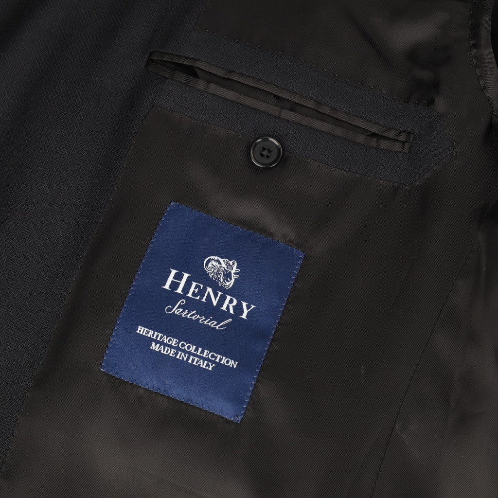 HENRY SARTORIAL HERITAGE Birds Eye Wool Business Suit BLACK REG - Henry Bucks
