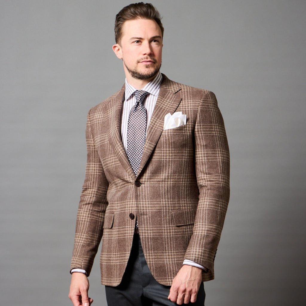 HENRY SARTORIAL HERITAGE Check Blazer BROWN CHECK REG - Henry Bucks