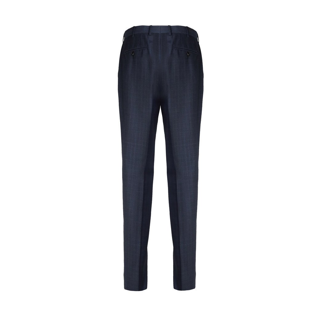 HENRY SARTORIAL HERITAGE Check Wool Trouser NAVY REG - Henry Bucks