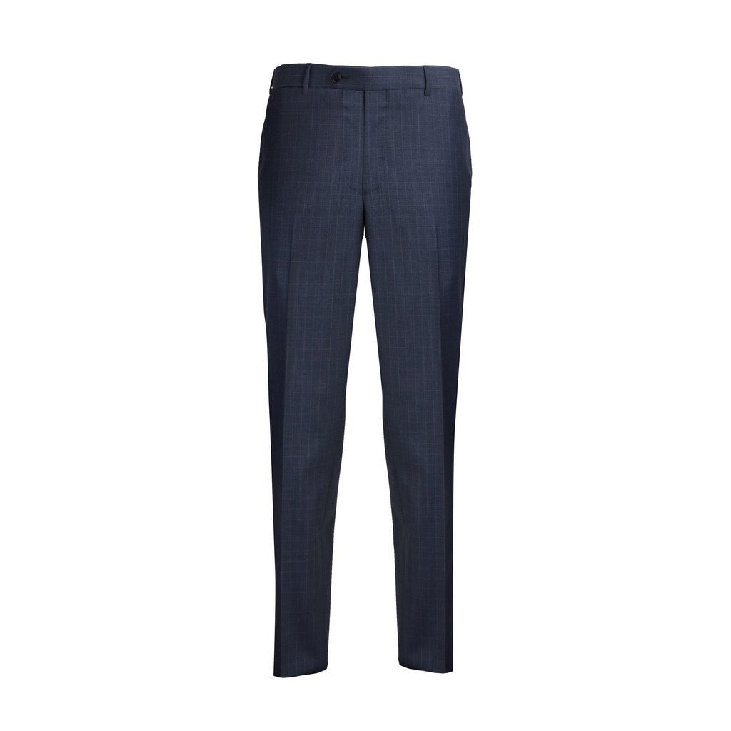 HENRY SARTORIAL HERITAGE Check Wool Trouser NAVY REG - Henry Bucks