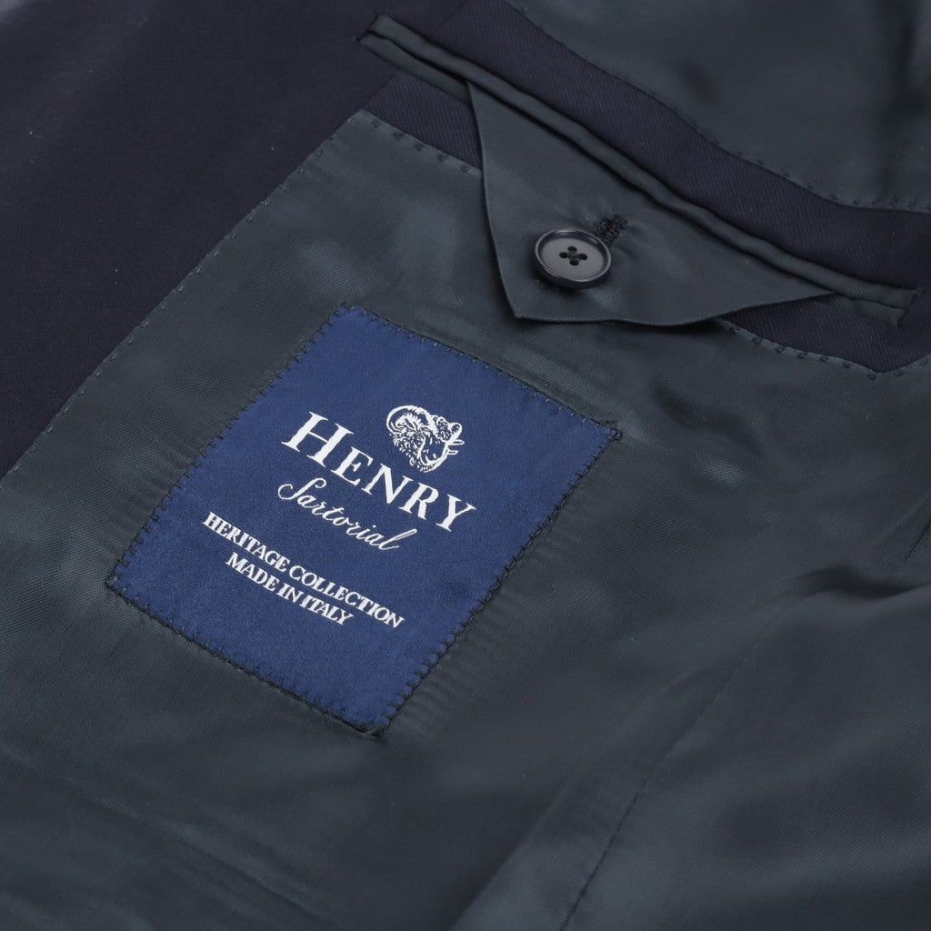 HENRY SARTORIAL HERITAGE Merino Wool Natural Stretch Blazer NAVY REG - Henry Bucks