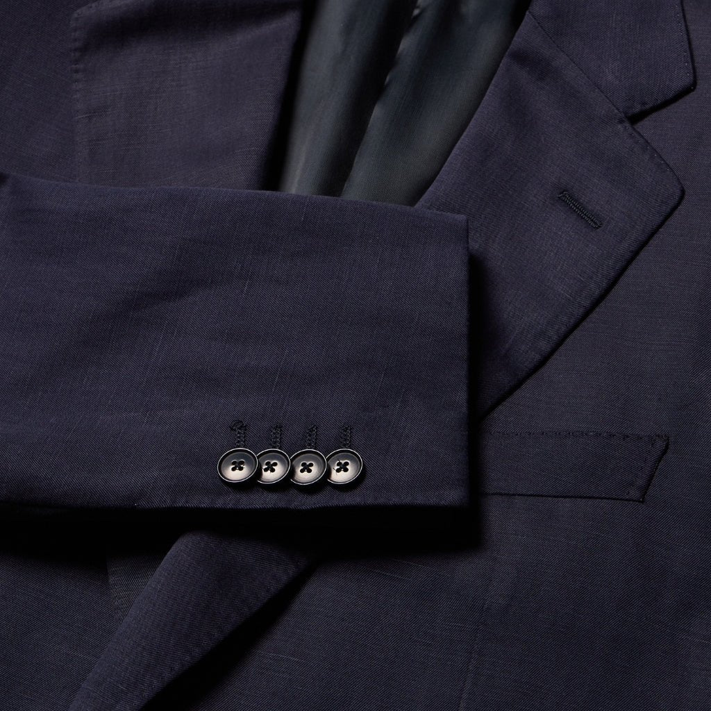 HENRY SARTORIAL HERITAGE Notch Silk Linen Blazer NAVY REG - Henry Bucks