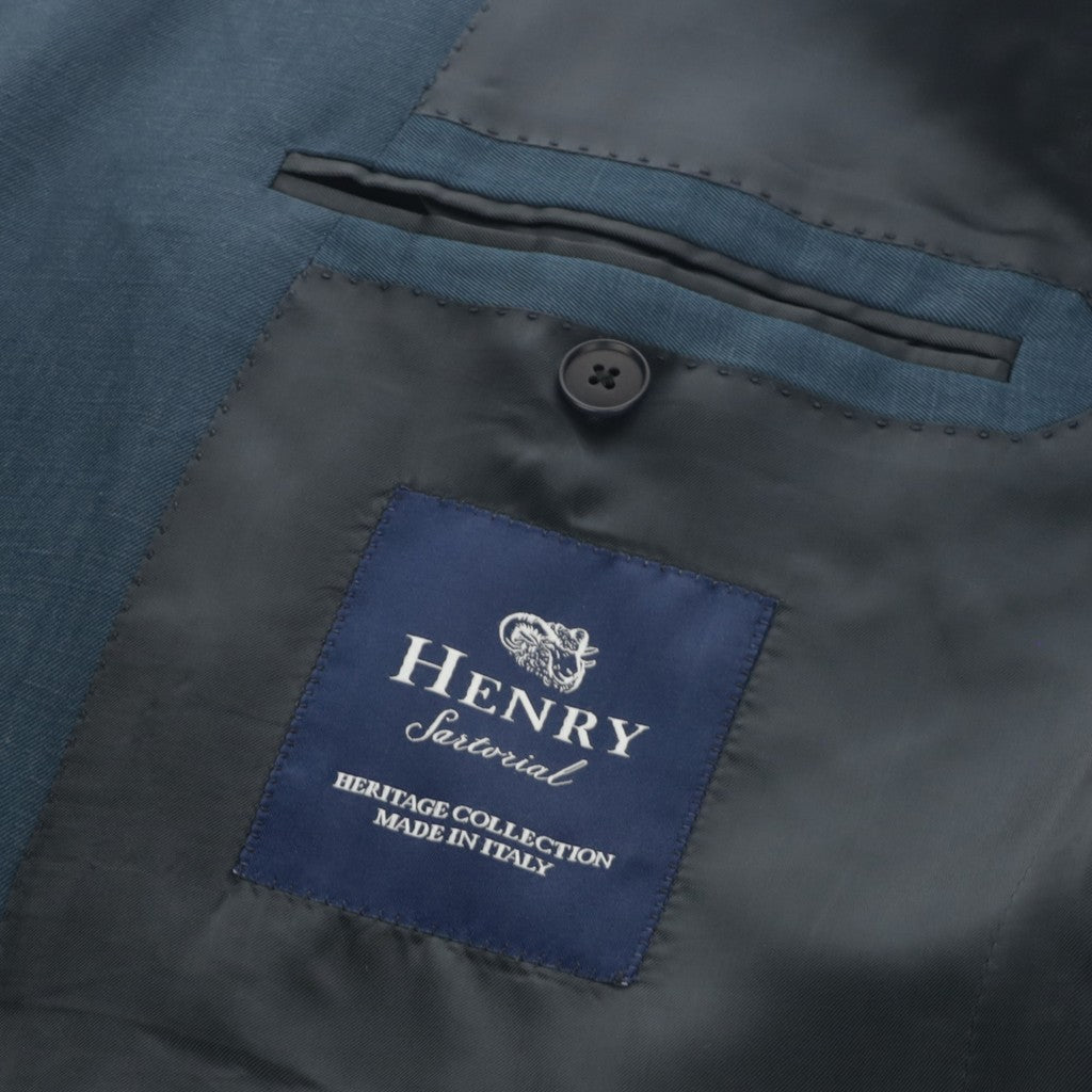 HENRY SARTORIAL HERITAGE Silk Linen Blazer GREEN - Henry Bucks