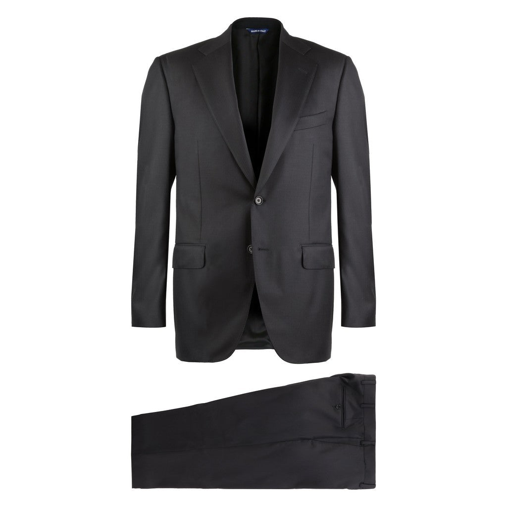 HENRY SARTORIAL HERITAGE Single Breasted Wool Business Suit BLACK - Henry Bucks