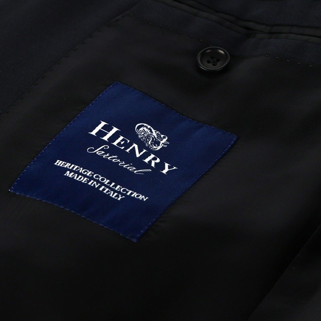 HENRY SARTORIAL HERITAGE Single Breasted Wool Business Suit BLACK - Henry Bucks