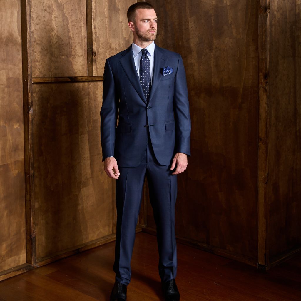 HENRY SARTORIAL HERITAGE Single Breasted Wool Business Suit NAVY REG - Henry Bucks
