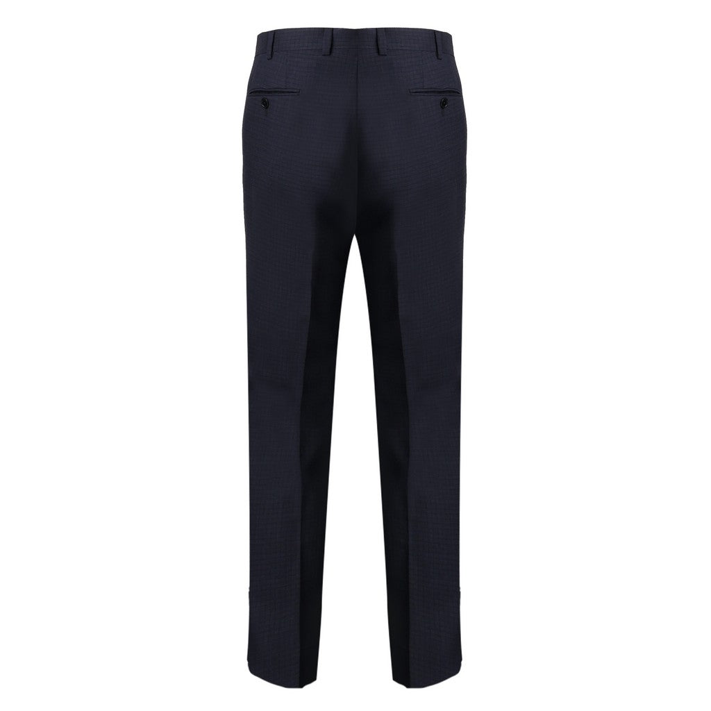 HENRY SARTORIAL HERITAGE Subtle Check Wool Trousers DARK NAVY REG - Henry Bucks