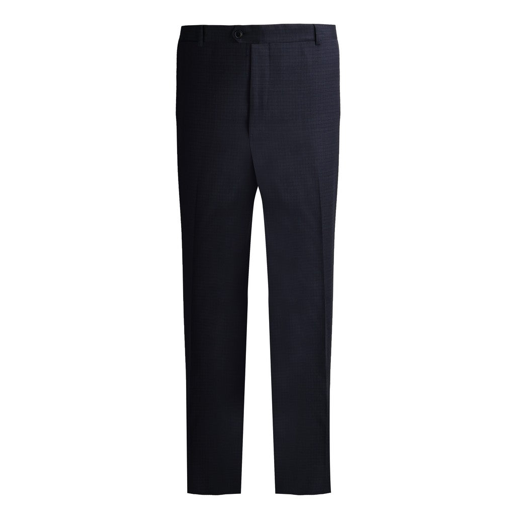 HENRY SARTORIAL HERITAGE Subtle Check Wool Trousers DARK NAVY REG - Henry Bucks