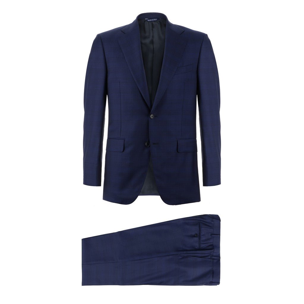 HENRY SARTORIAL HERITAGE Traveller Check Business Suit BLUE - Henry Bucks