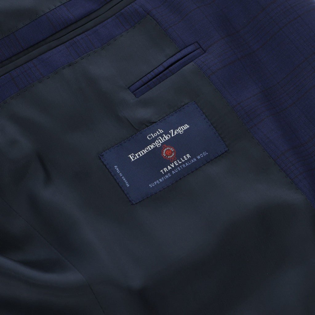 HENRY SARTORIAL HERITAGE Traveller Check Business Suit BLUE - Henry Bucks