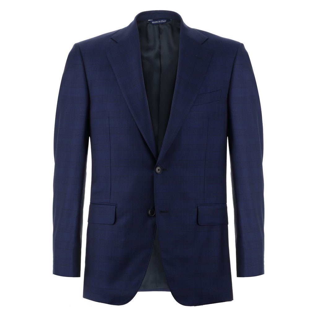 HENRY SARTORIAL HERITAGE Traveller Check Business Suit BLUE - Henry Bucks