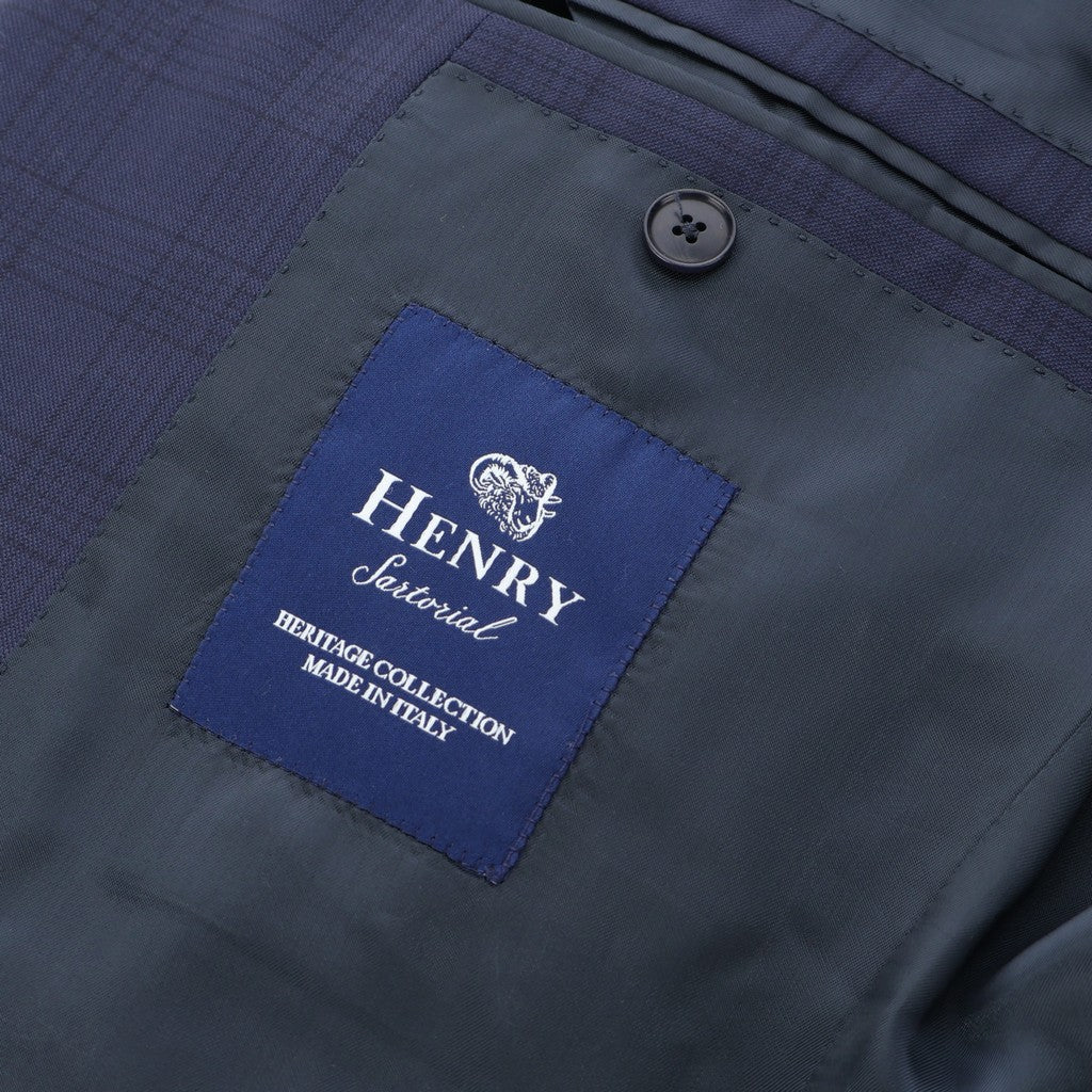 HENRY SARTORIAL HERITAGE Traveller Check Business Suit NAVY - Henry Bucks