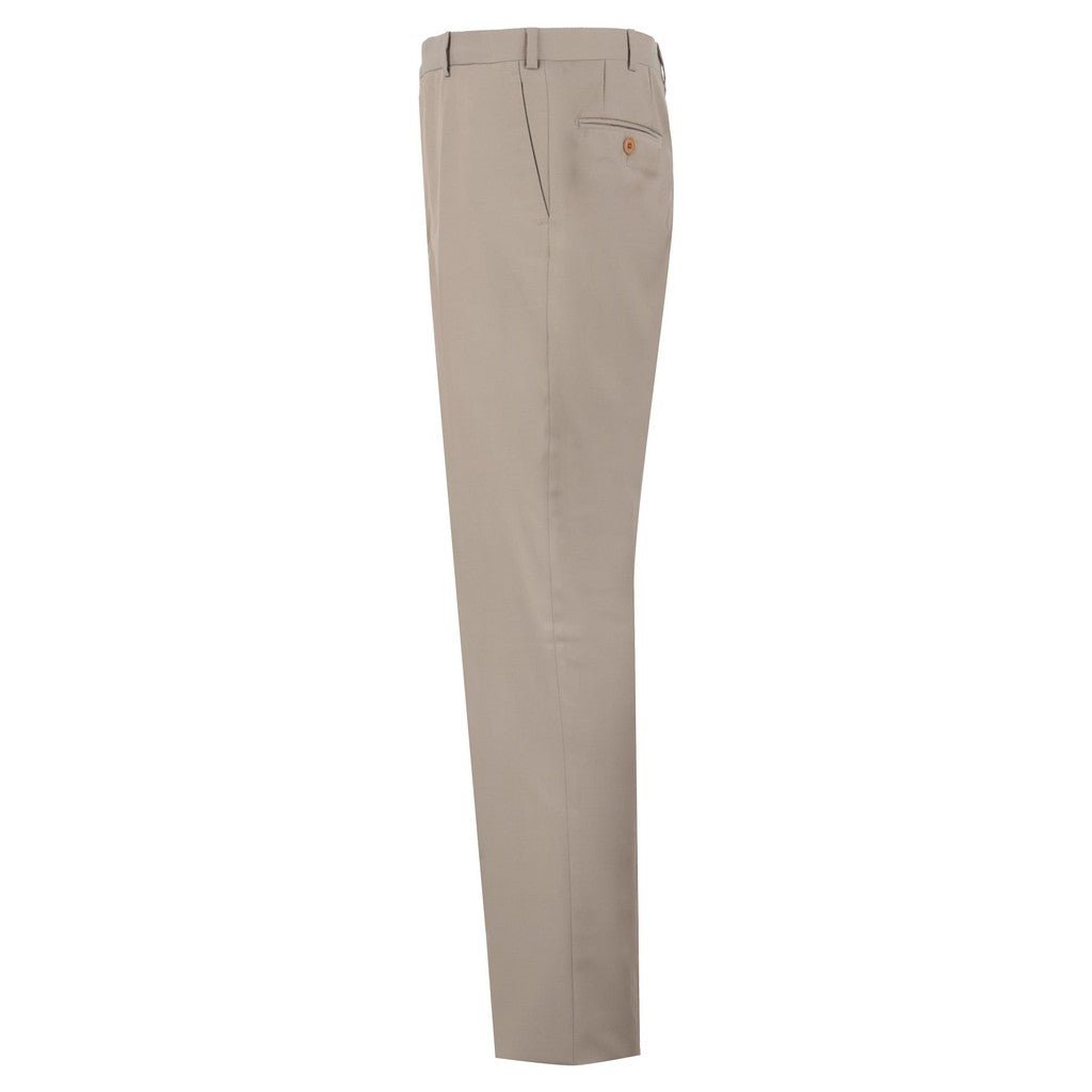 HENRY SARTORIAL HERITAGE Traveller Wool Trousers BEIGE - Henry Bucks