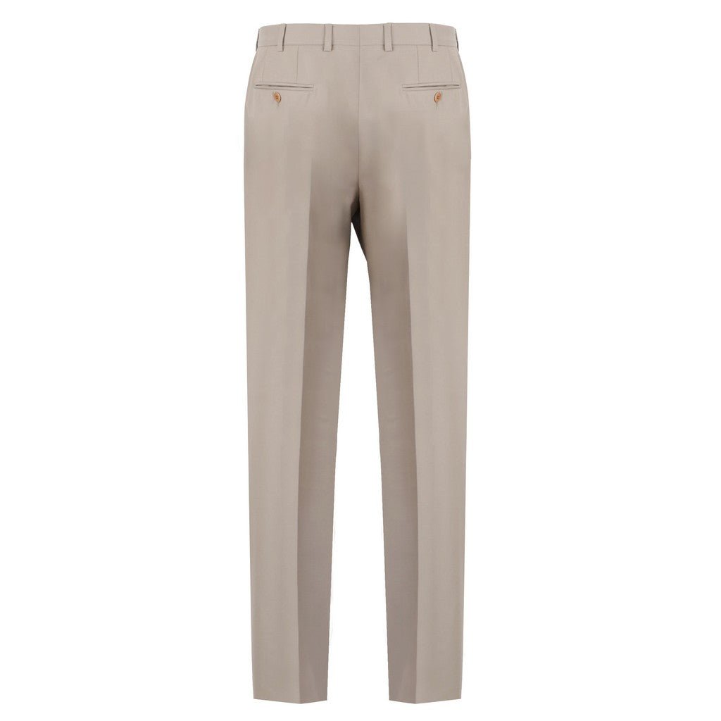 HENRY SARTORIAL HERITAGE Traveller Wool Trousers BEIGE - Henry Bucks