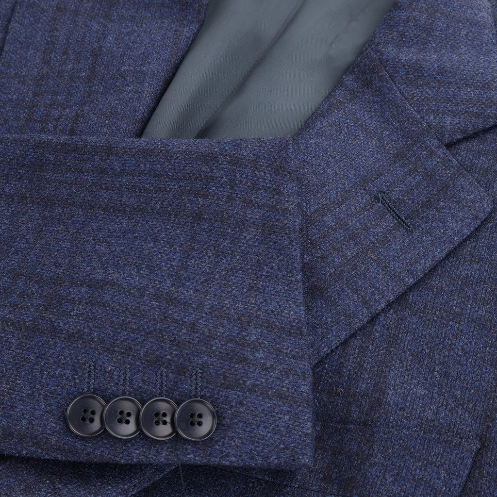 HENRY SARTORIAL HERITAGE Wool Cashmere Single Breasted Blazer BLACK/BLUE - Henry Bucks