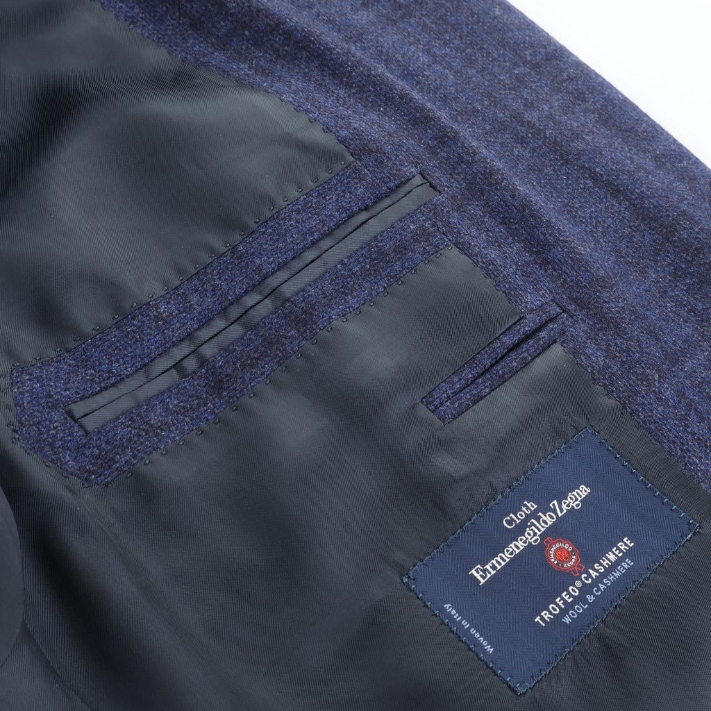 HENRY SARTORIAL HERITAGE Wool Cashmere Single Breasted Blazer BLACK/BLUE - Henry Bucks