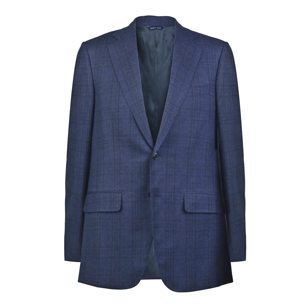 HENRY SARTORIAL HERITAGE Wool Cashmere Single Breasted Blazer BLUE - Henry Bucks