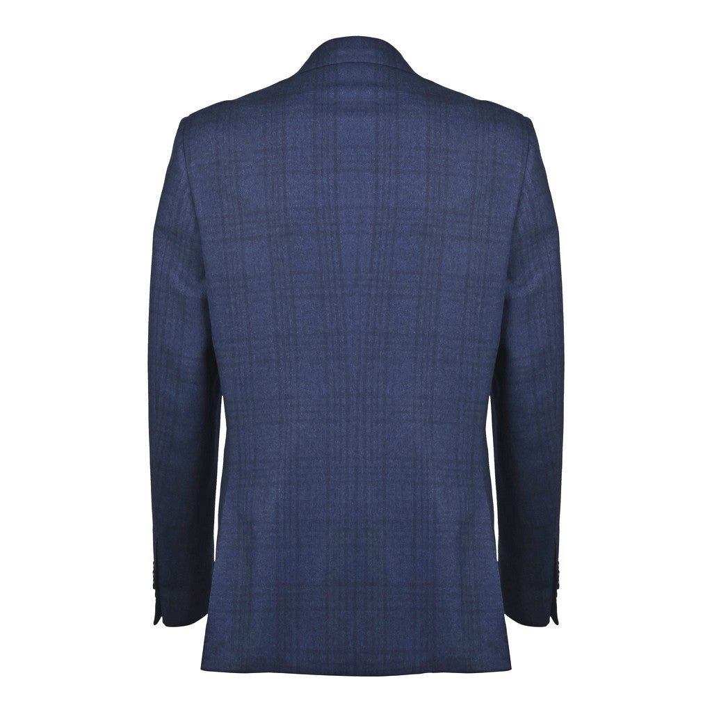 HENRY SARTORIAL HERITAGE Wool Cashmere Single Breasted Blazer BLUE - Henry Bucks