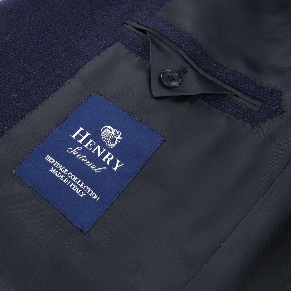 HENRY SARTORIAL HERITAGE Wool Cashmere Single Breasted Blazer NAVY - Henry Bucks