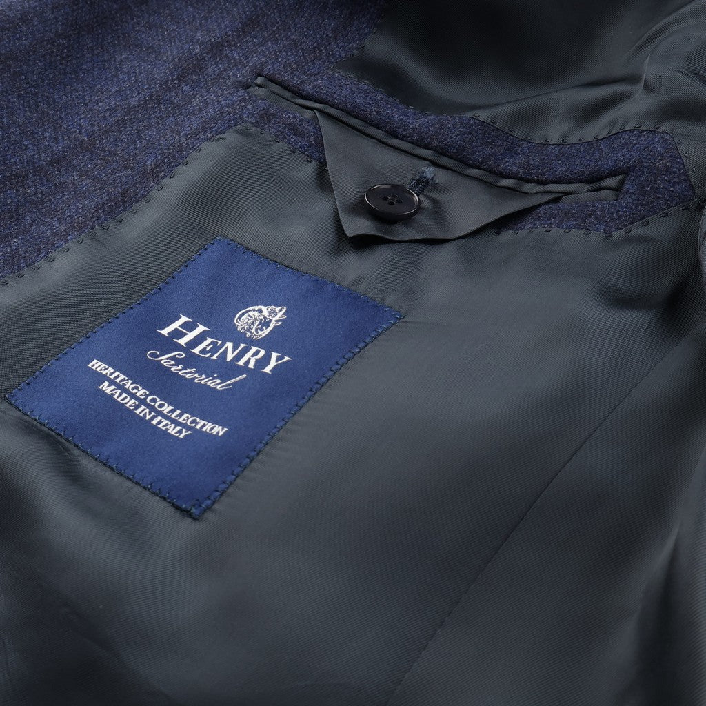 HENRY SARTORIAL HERITAGE Wool Silk Single Breasted Blazer BLUE - Henry Bucks