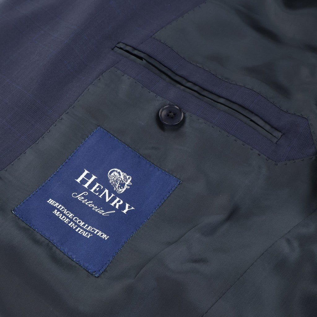 HENRY SARTORIAL HERITAGE Wool Subtle Check Suit NAVY - Henry Bucks