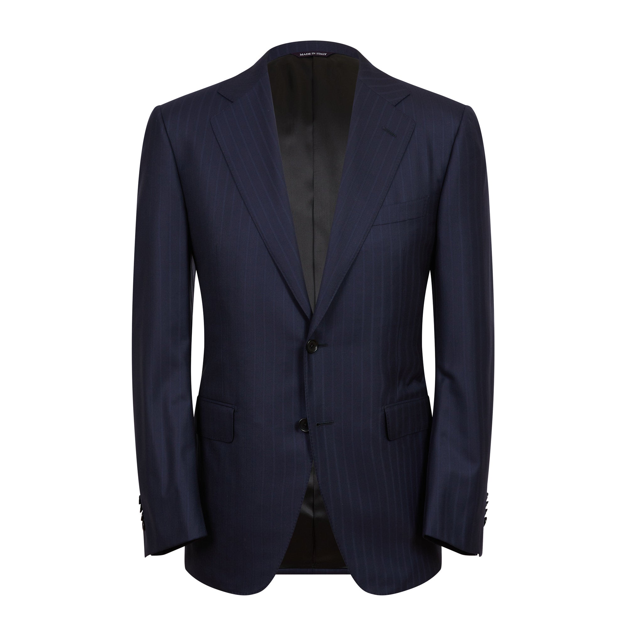 HENRY SARTORIAL HERITAGE Zegna 15Milmil™ Self Stripe Suit NAVY REG - Henry BucksSuits23AW230013 - NAVY - R - 48