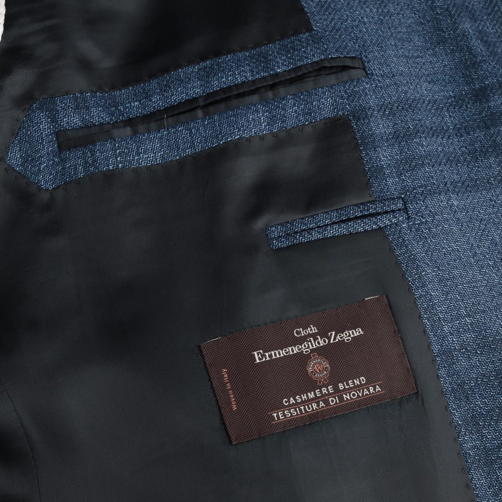 HENRY SARTORIAL HERITAGE Zegna Cashmere Linen Blazer BLUE - Henry Bucks