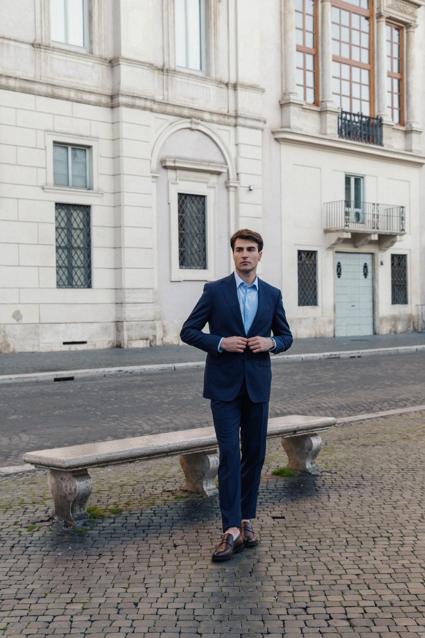 HENRY SARTORIAL HERITAGE Zegna Cool Effect™ Micro Check Suit BLUE/BLACK REG - Henry BucksSuits23AW230003 - BLUBLK - R - 48