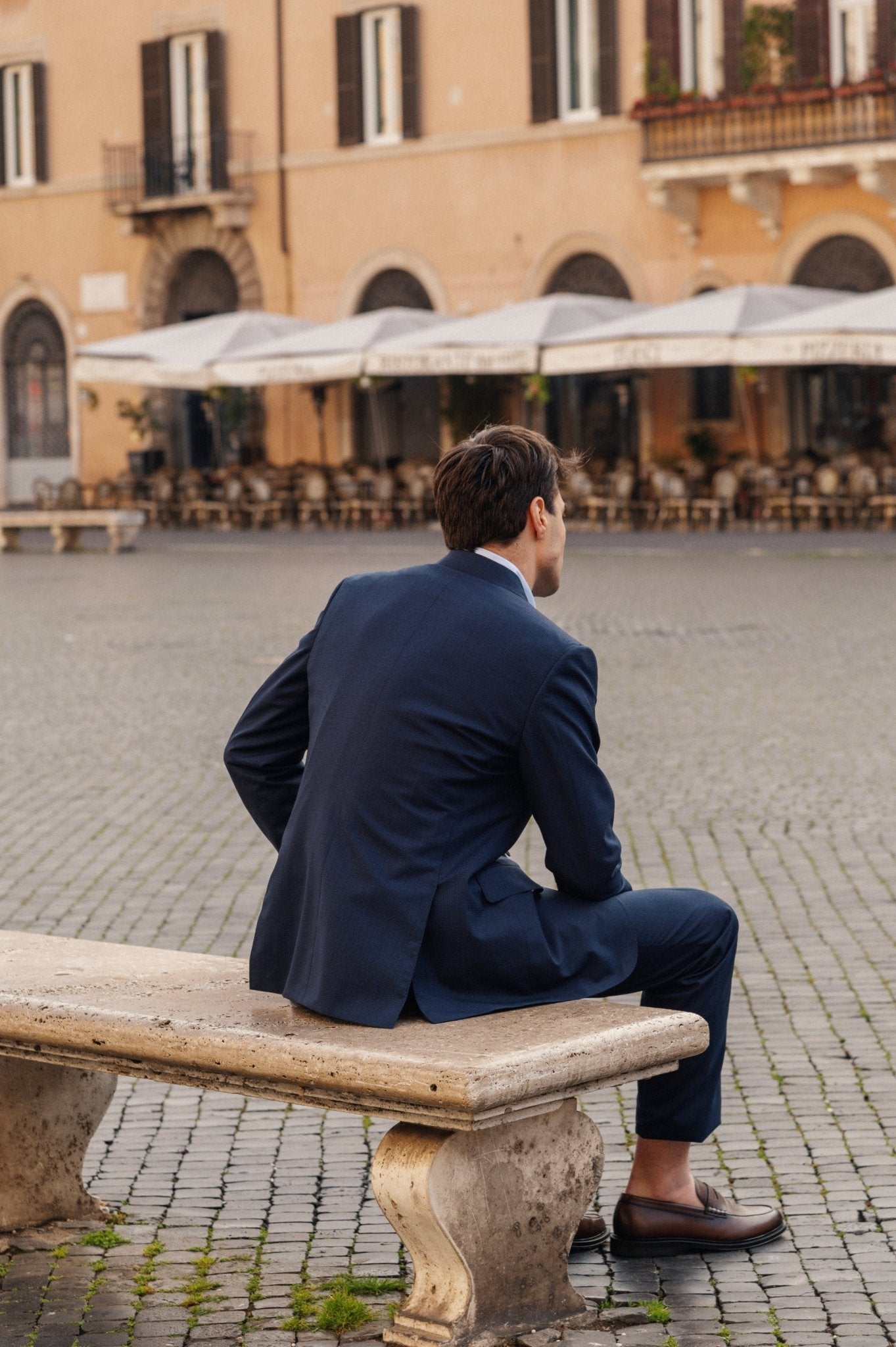 HENRY SARTORIAL HERITAGE Zegna Cool Effect™ Micro Check Suit BLUE/BLACK REG - Henry BucksSuits23AW230003 - BLUBLK - R - 48