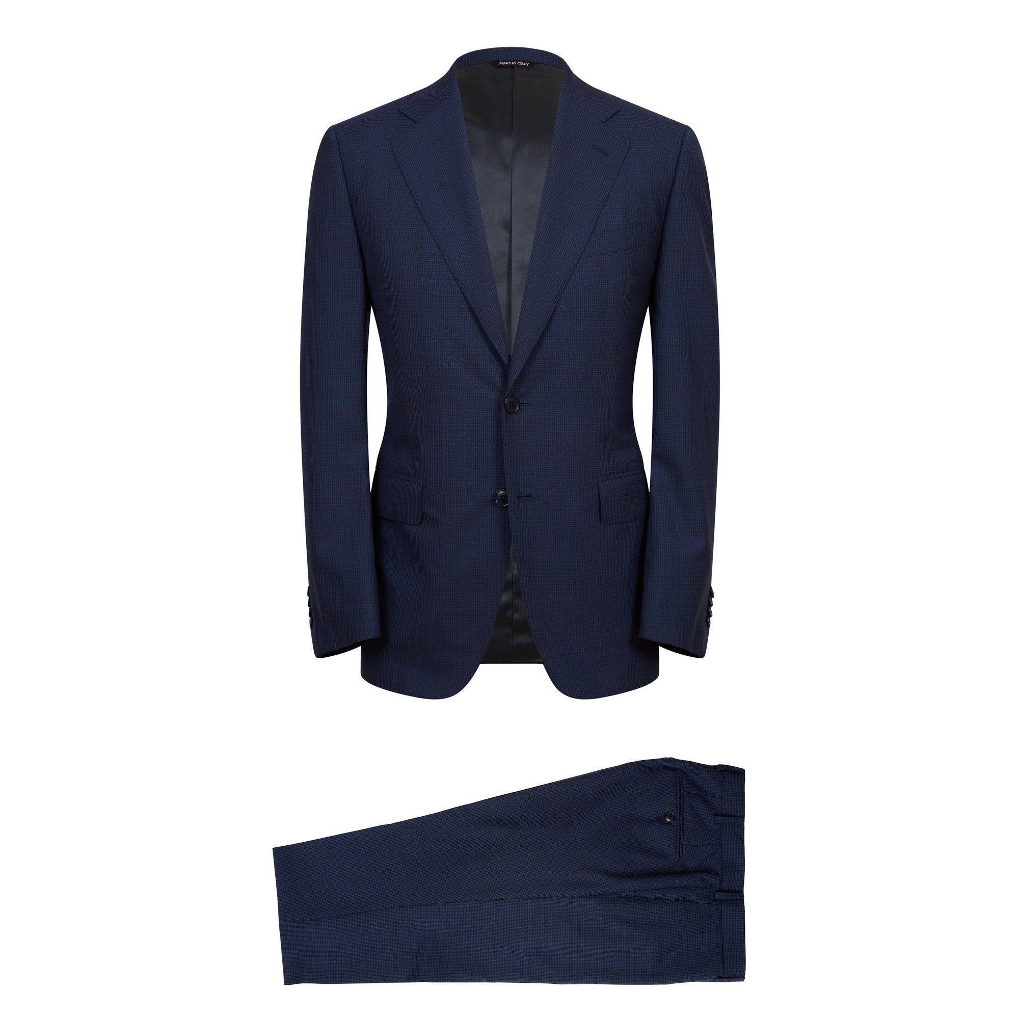 HENRY SARTORIAL HERITAGE Zegna Cool Effect™ Micro Check Suit BLUE/BLACK REG - Henry BucksSuits23AW230003 - BLUBLK - R - 48