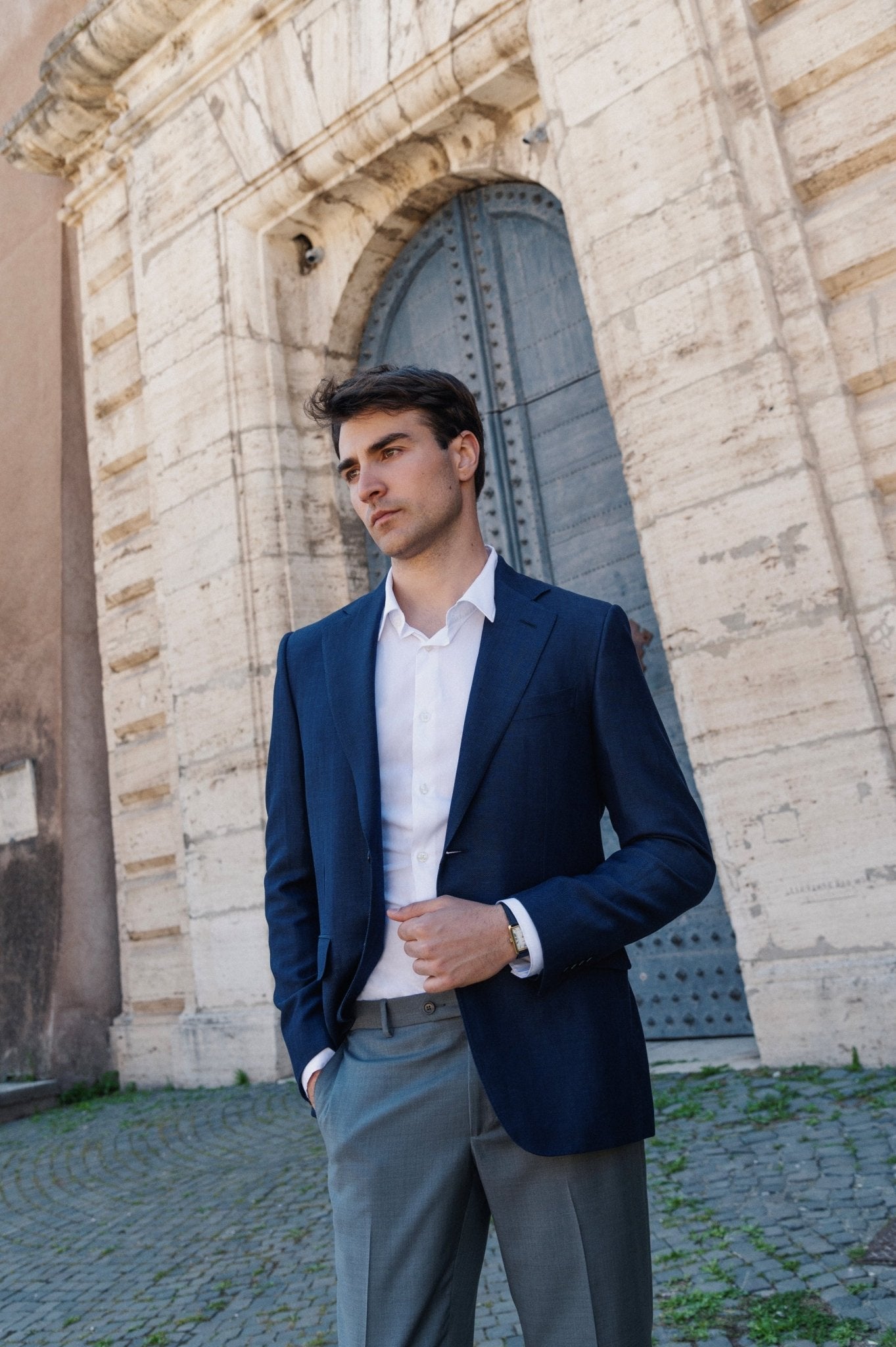 HENRY SARTORIAL HERITAGE Zegna Cross - Ply™ Herringbone Blazer NAVY REG - Henry BucksBlazers33AW230011 - NAVY - R - 48