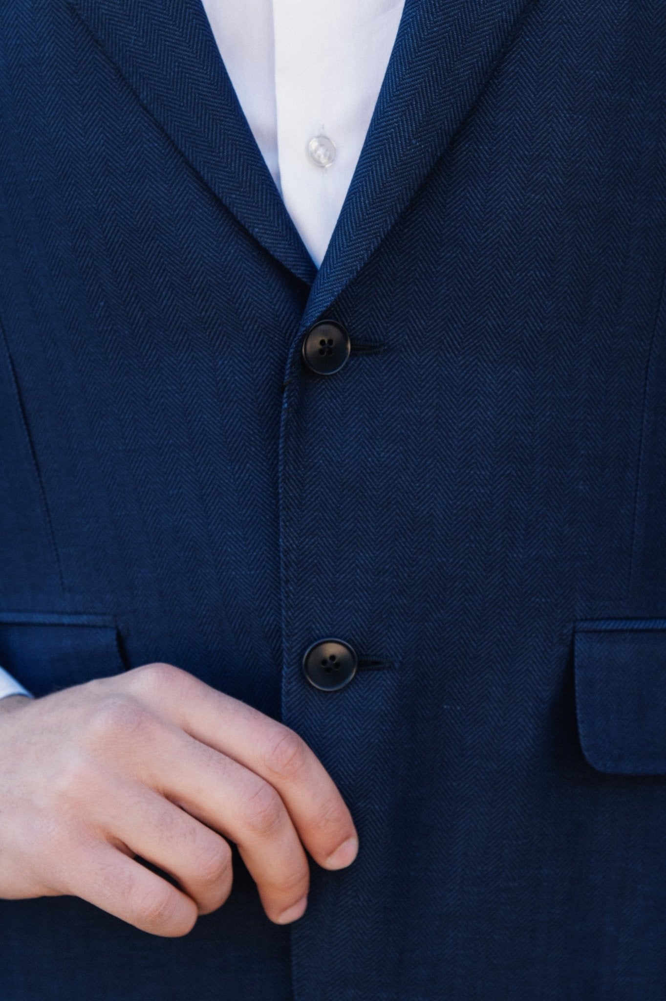 HENRY SARTORIAL HERITAGE Zegna Cross - Ply™ Herringbone Blazer NAVY REG - Henry BucksBlazers33AW230011 - NAVY - R - 48