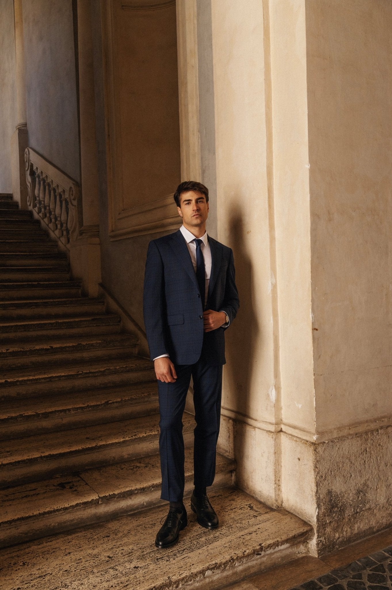 HENRY SARTORIAL HERITAGE Zegna High Performance™ Check Suit NAVY/BLACK REG - Henry BucksSuits23AW230008 - NAVYBLACK - R - 48