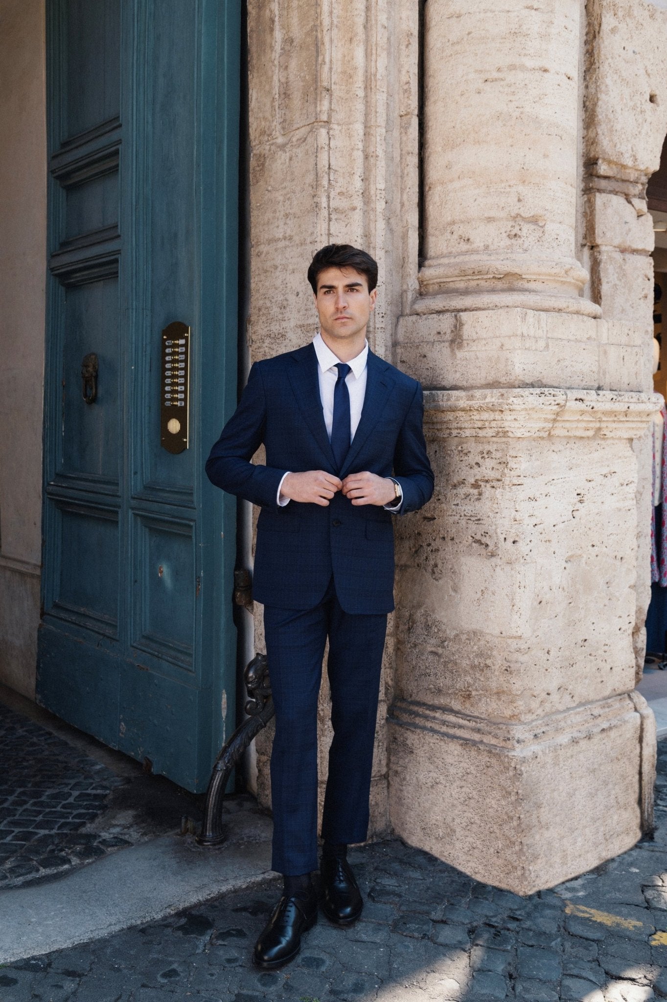 HENRY SARTORIAL HERITAGE Zegna High Performance™ Check Suit NAVY/BLACK REG - Henry BucksSuits23AW230008 - NAVYBLACK - R - 48