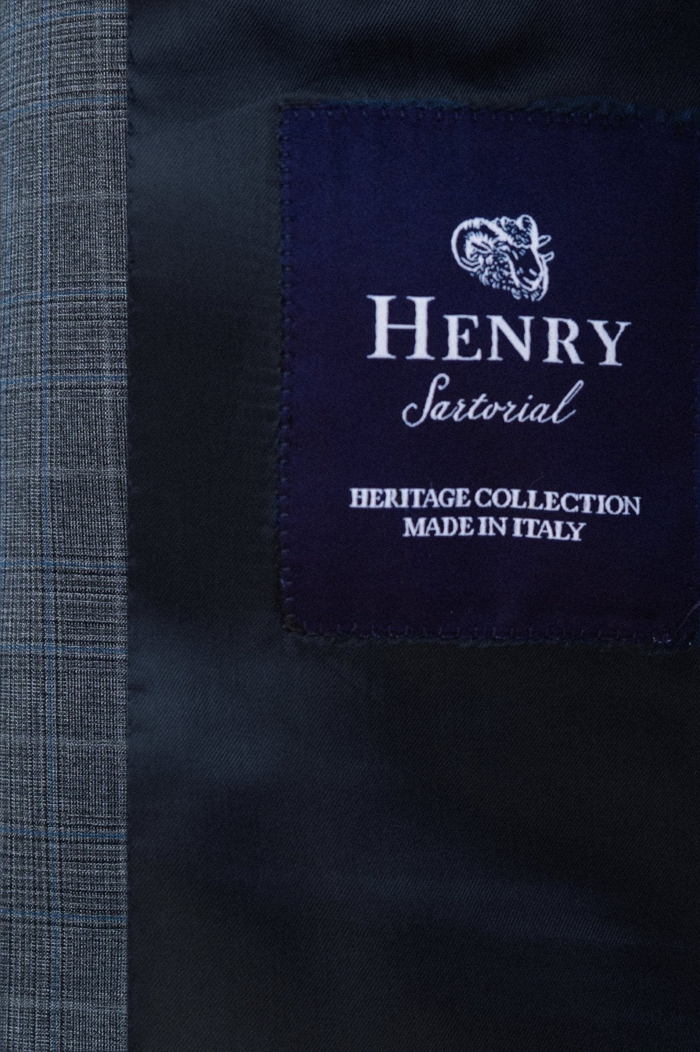 HENRY SARTORIAL HERITAGE Zegna Loop™ Full Canvas Check Suit GREY BLUE REG - Henry BucksSuits23AW230002 - GRBL - R - 48