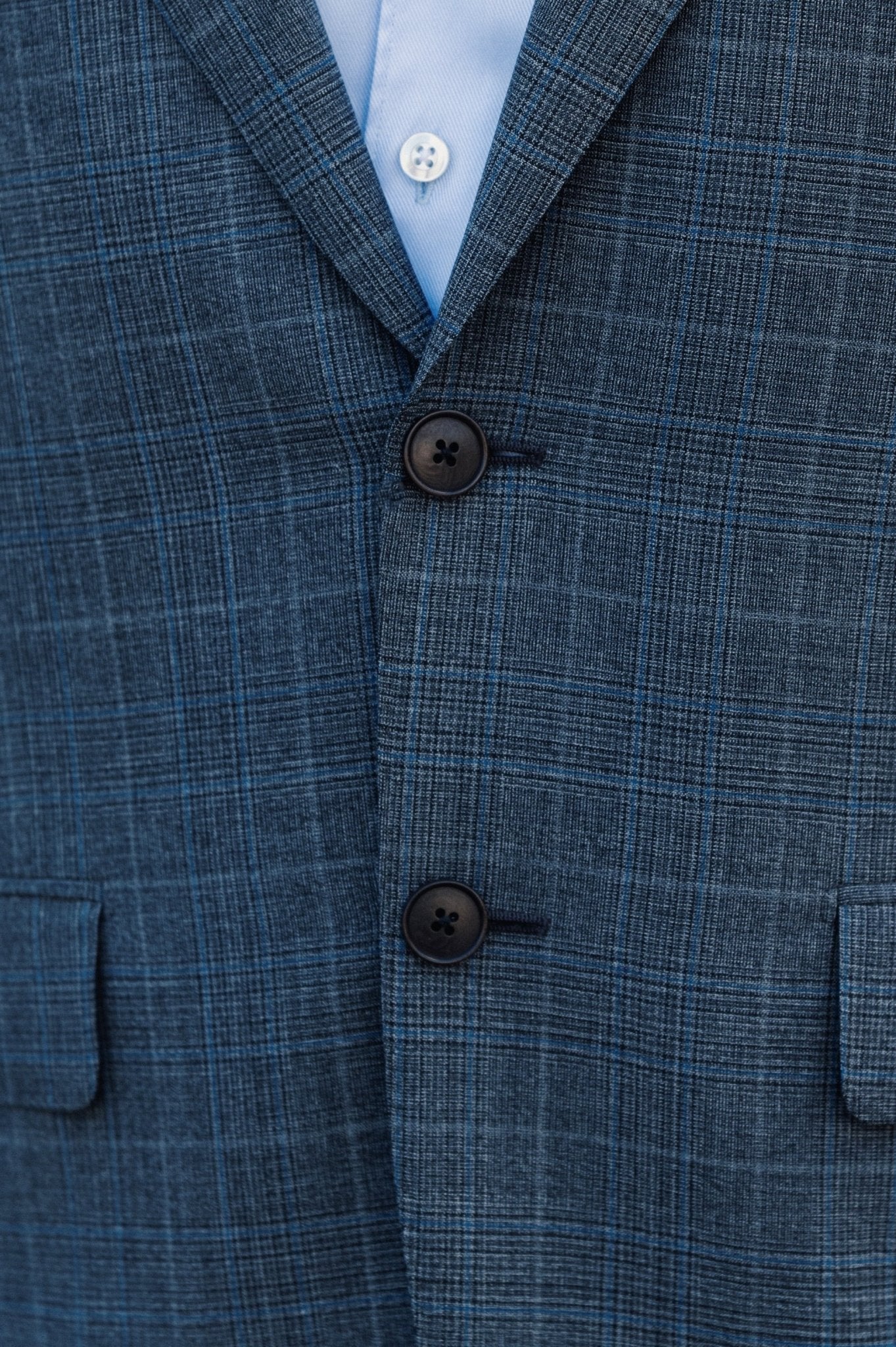 HENRY SARTORIAL HERITAGE Zegna Loop™ Full Canvas Check Suit GREY BLUE REG - Henry BucksSuits23AW230002 - GRBL - R - 48