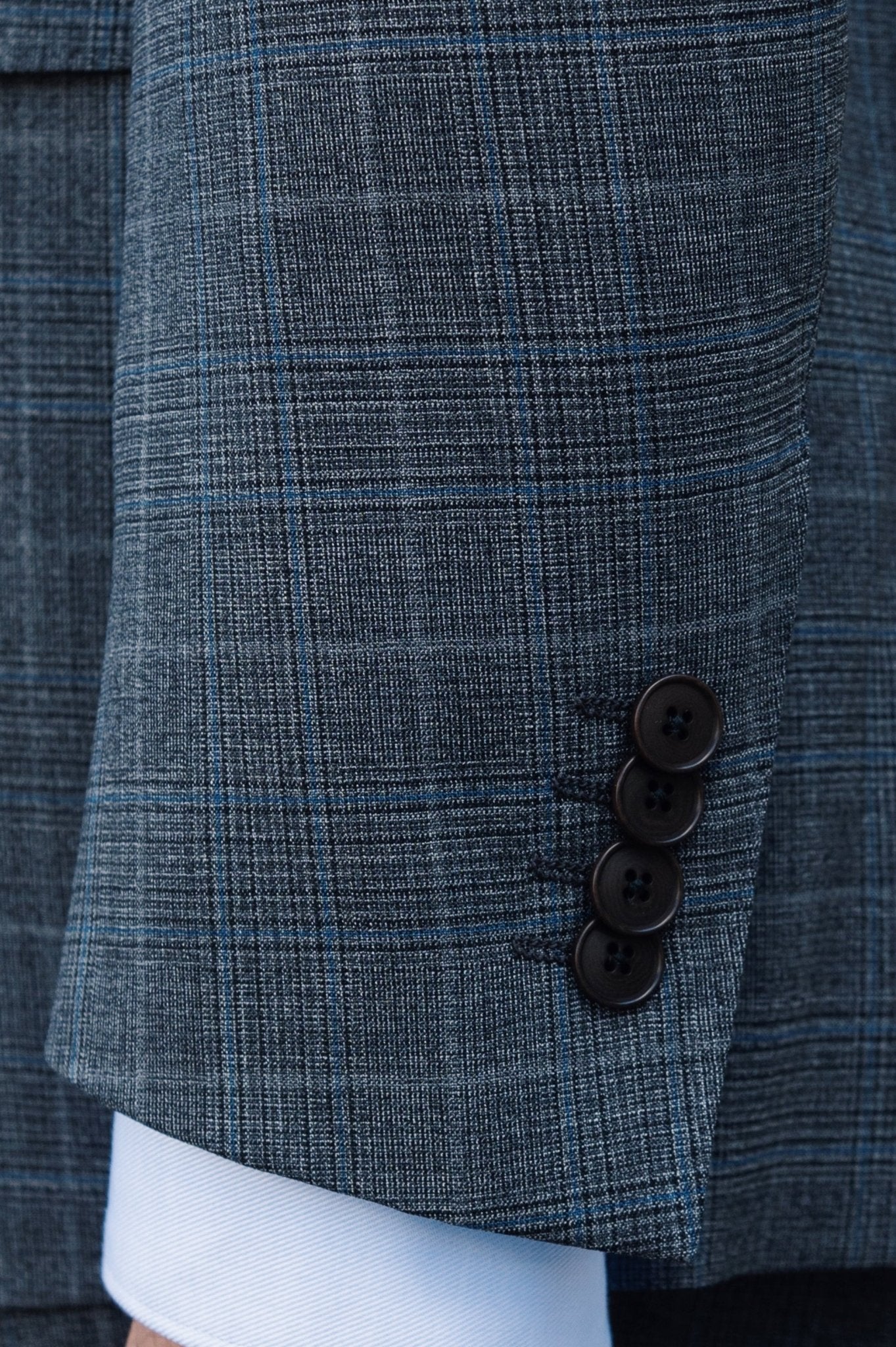 HENRY SARTORIAL HERITAGE Zegna Loop™ Full Canvas Check Suit GREY BLUE REG - Henry BucksSuits23AW230002 - GRBL - R - 48