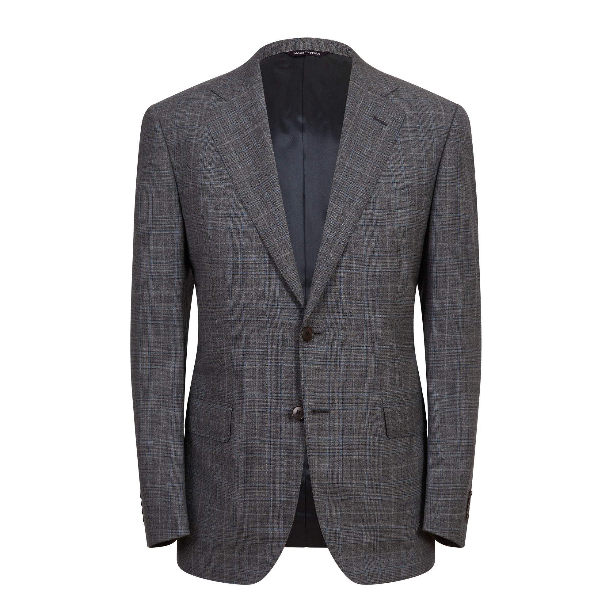 HENRY SARTORIAL HERITAGE Zegna Loop™ Full Canvas Check Suit GREY BLUE REG - Henry BucksSuits23AW230002 - GRBL - R - 48