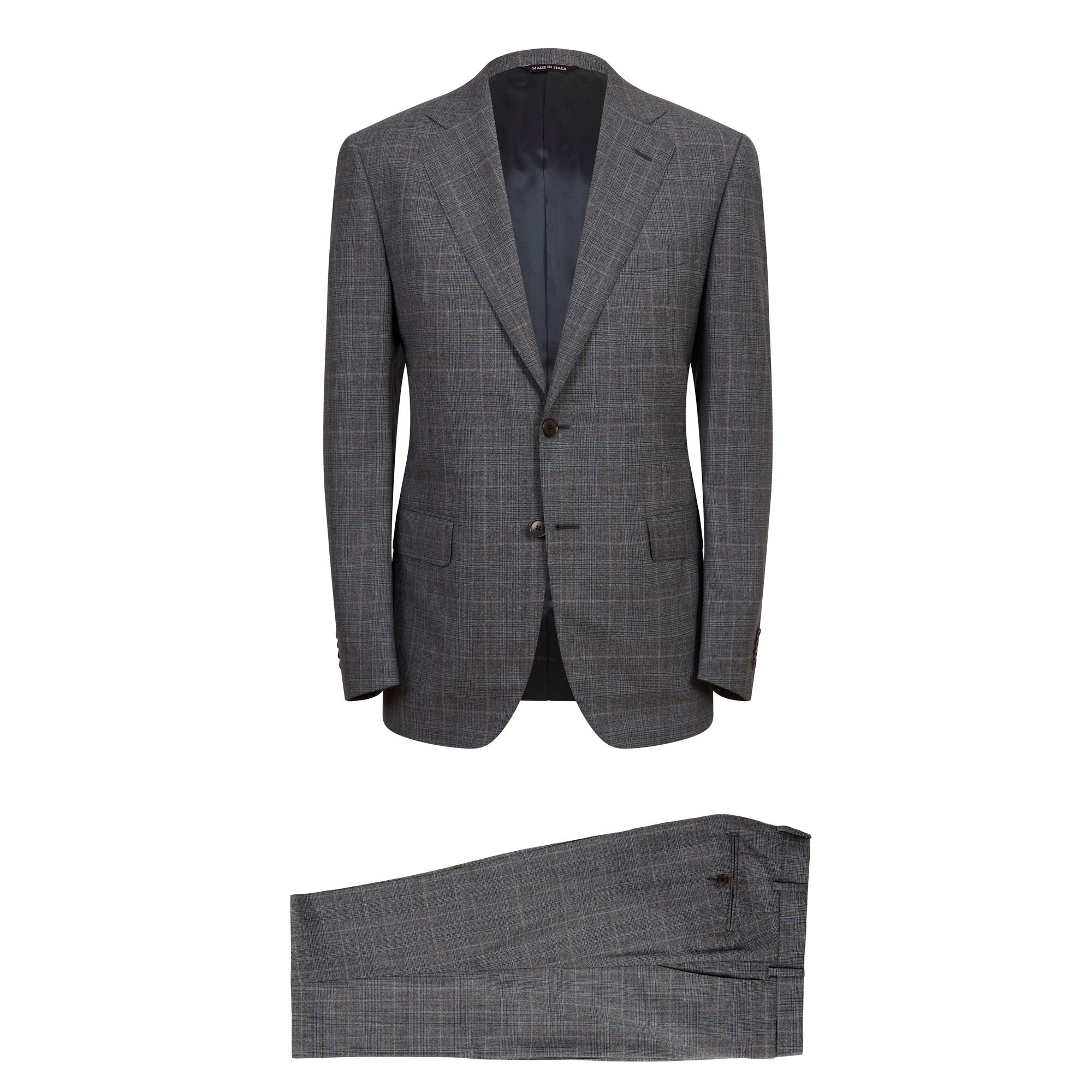 HENRY SARTORIAL HERITAGE Zegna Loop™ Full Canvas Check Suit GREY BLUE REG - Henry BucksSuits23AW230002 - GRBL - R - 48