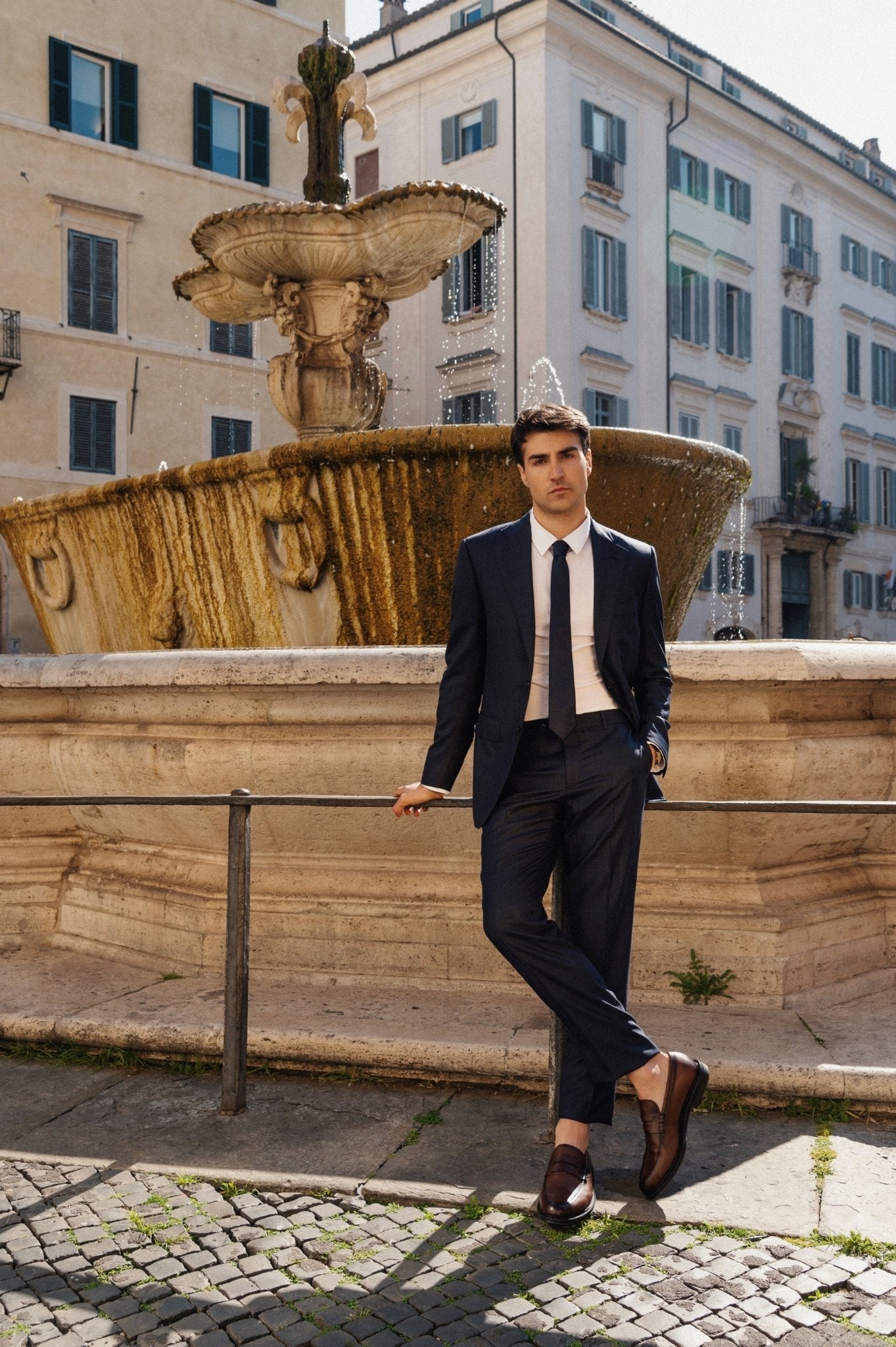 HENRY SARTORIAL HERITAGE Zegna Loop™ Subtle Check Suit BLUE REG - Henry BucksSuits23AW230004 - BLUE - R - 48