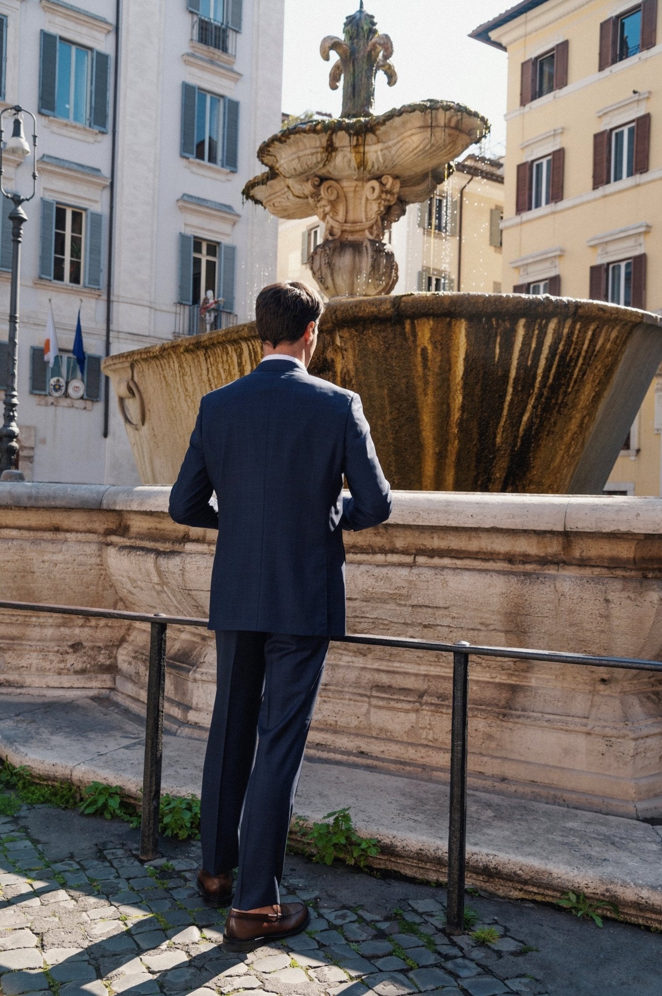 HENRY SARTORIAL HERITAGE Zegna Loop™ Subtle Check Suit BLUE REG - Henry BucksSuits23AW230004 - BLUE - R - 48