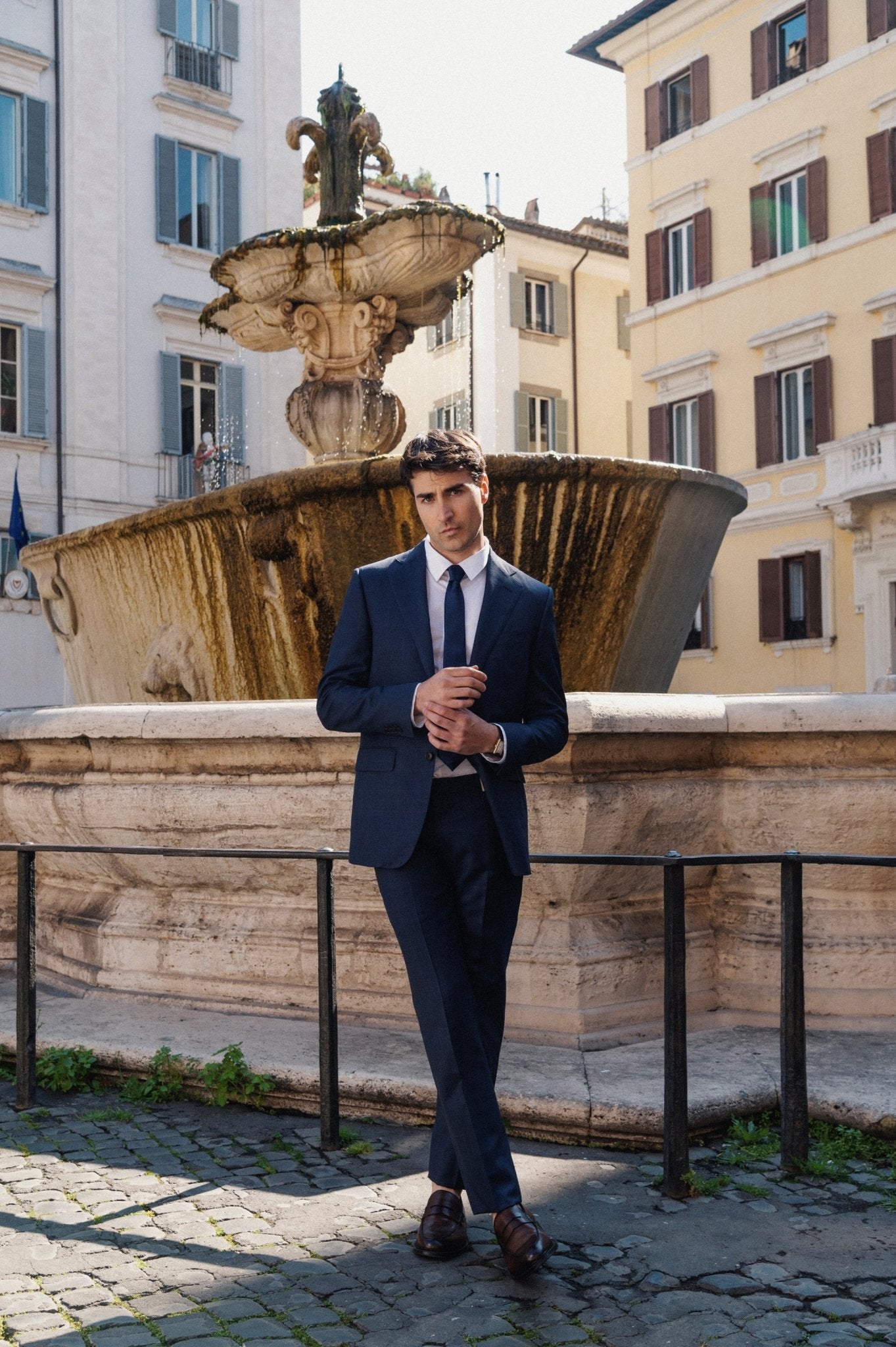 HENRY SARTORIAL HERITAGE Zegna Loop™ Subtle Check Suit BLUE REG - Henry BucksSuits23AW230004 - BLUE - R - 48