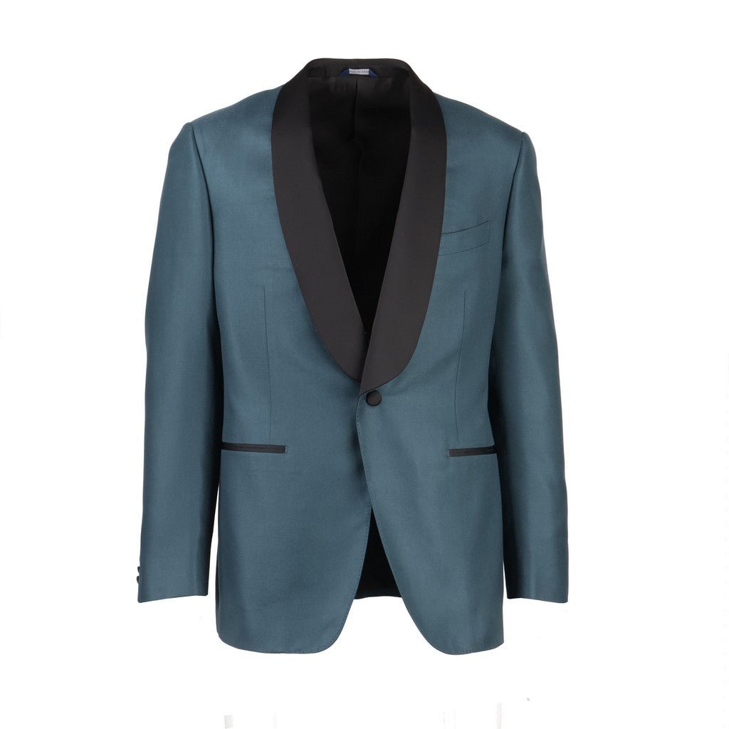 HENRY SARTORIAL HERITAGE Zegna Silk Shawl Lapel Blazer EMERALD - Henry Bucks